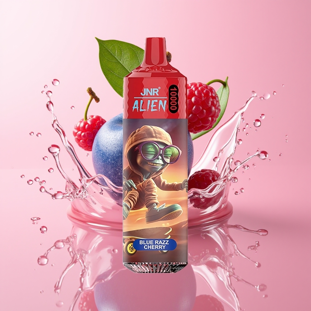 JNR Alien 10000 Puffs Jednokratni Vape Plavi Razz Trešnja s 850mAh baterijom JNR Alien 10000 Puffs s LED (RGB) svjetlima i 20ml tekućine