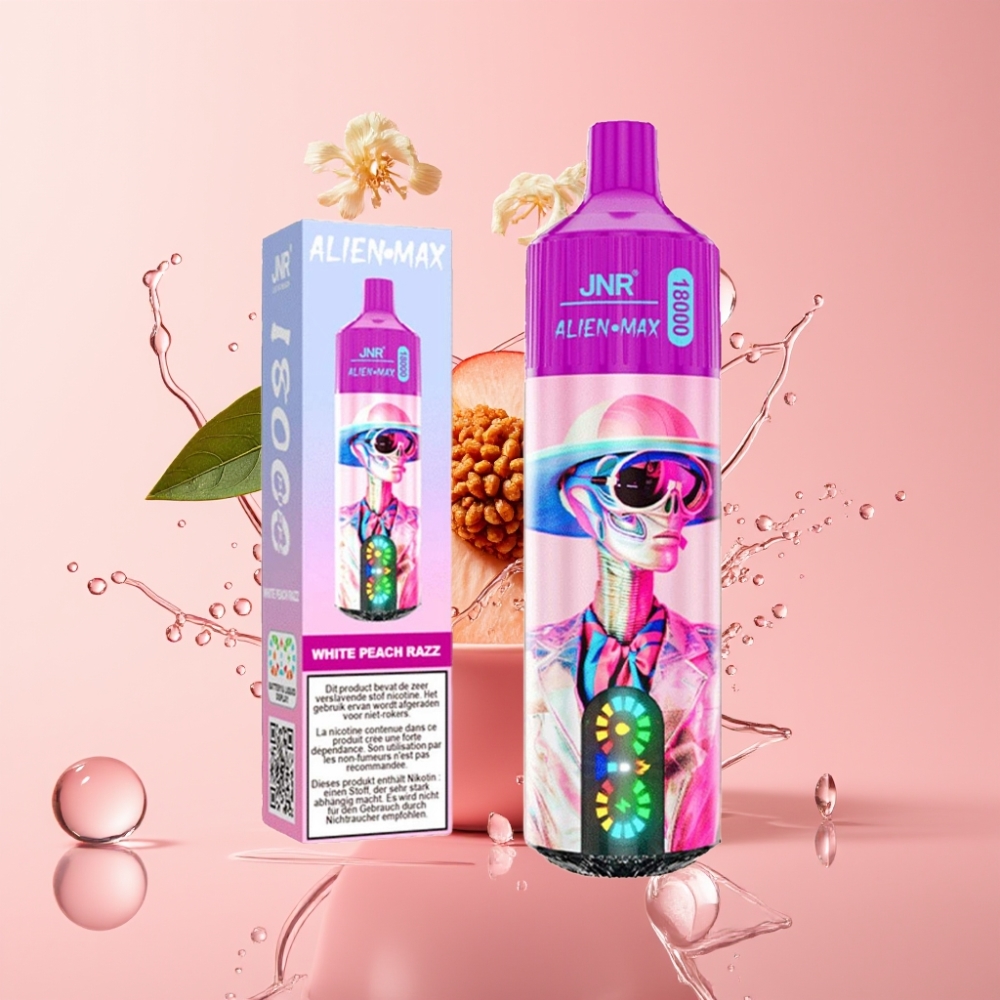JNR Alien Max 18000 Puffs Disposable Vape Bijeli Breskva Razz – 28ml, 850mAh