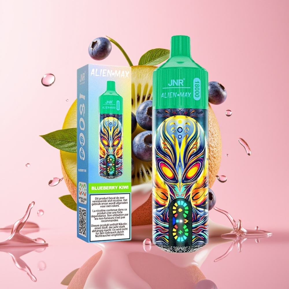 JNR Alien Max 18000 Puffs Disposable Vape Borovnica-Kivi s 28ml tekućine i Type-C punjenjem