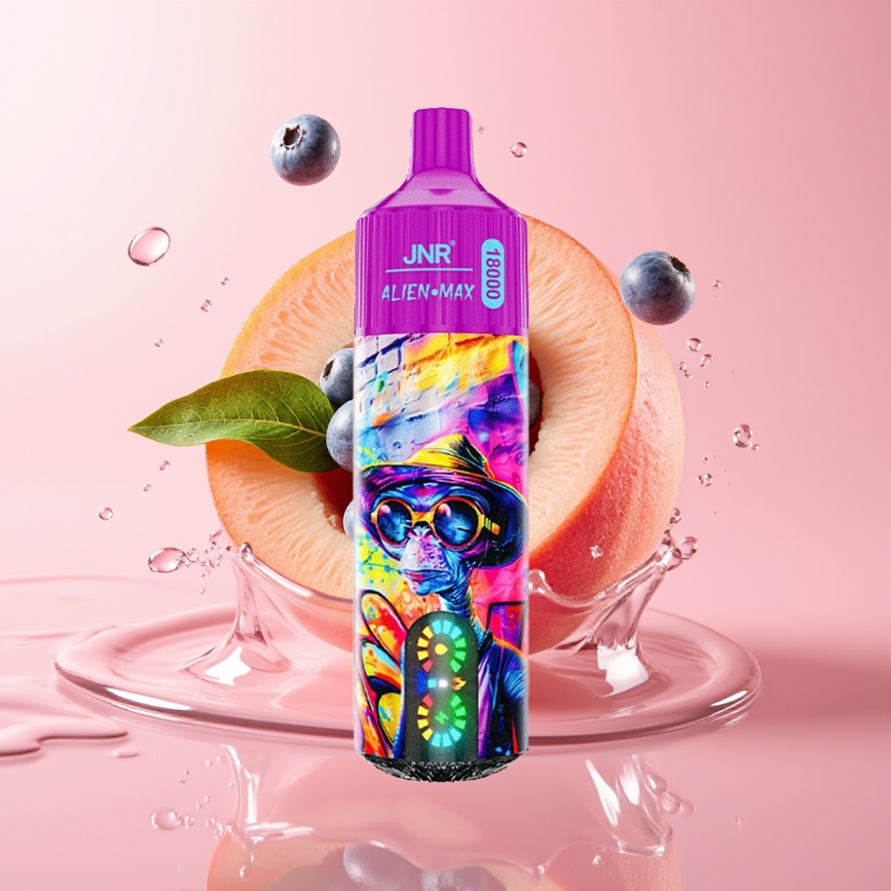 JNR Alien Max 18000 Puffs Disposable Vape Breskva Borovnica Bombona s 28ml Tekućine i Dual Mesh Coil