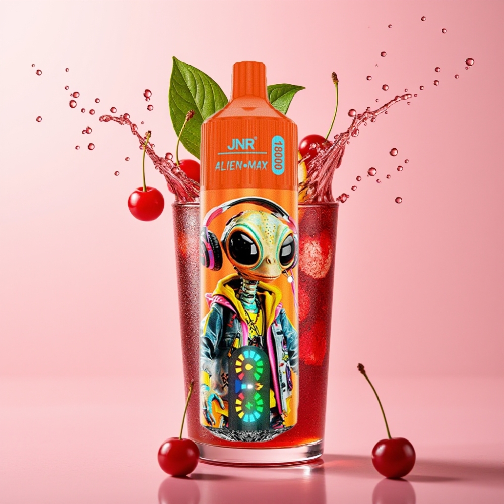 JNR Alien Max 18000 Puffs Disposable Vape Gazirana Trešnja Kola s 28ml Tekućine i Dual Mesh Coil