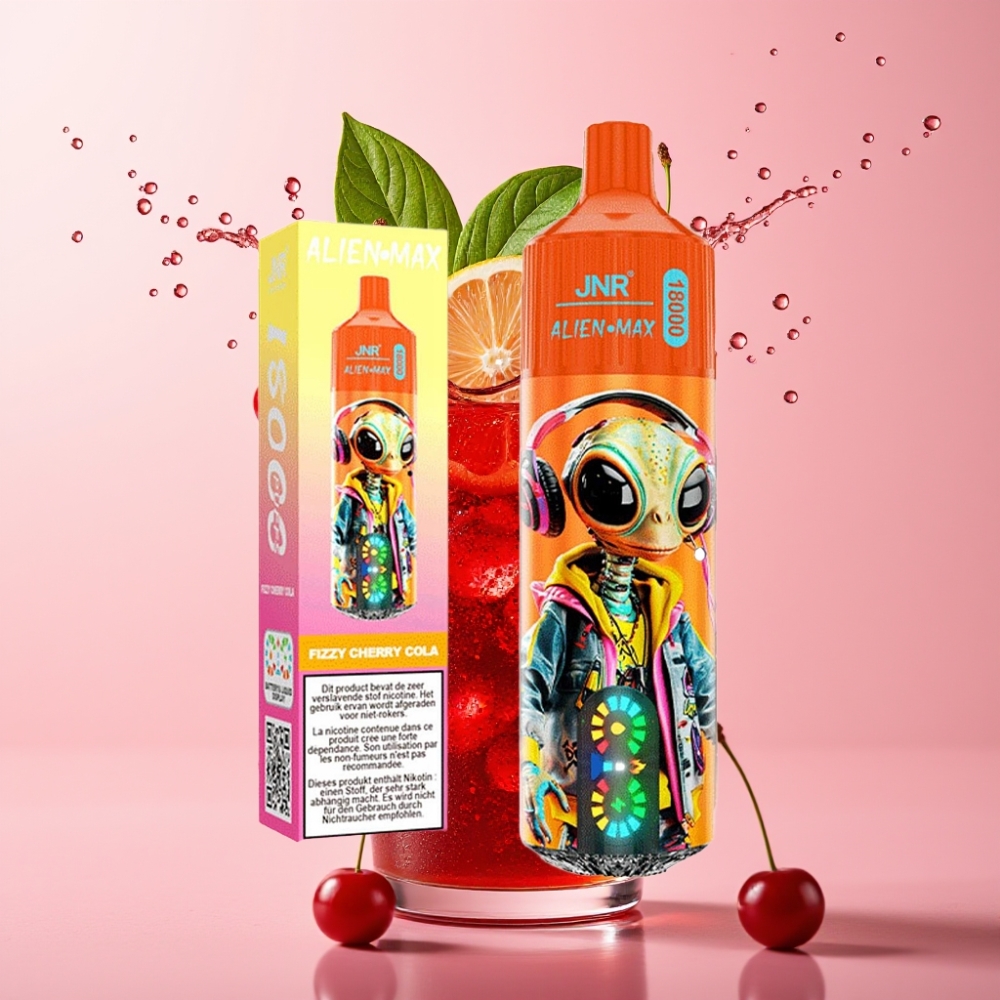 JNR Alien Max 18000 Puffs Disposable Vape Gazirana Trešnja Kola s 28ml Tekućine i Dual Mesh Coil