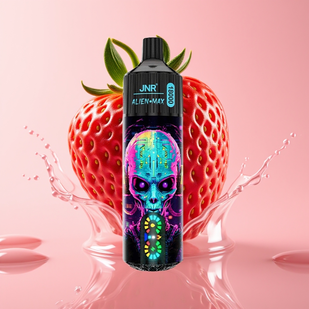 JNR Alien Max 18000 Puffs Disposable Vape Jagoda Bubba s LED zaslonom i 28ml tekućine