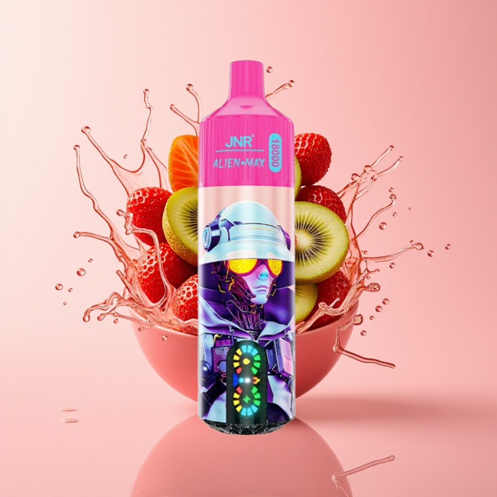 JNR Alien Max 18000 Puffs Disposable Vape Jagoda-Kivi s LED zaslonom i Dual Mesh Coil