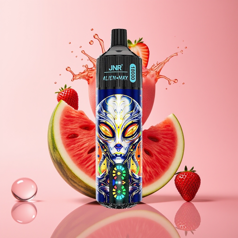 JNR Alien Max 18000 Puffs Disposable Vape Jagoda Lubenica Bubblegum, LED Display, 28ml