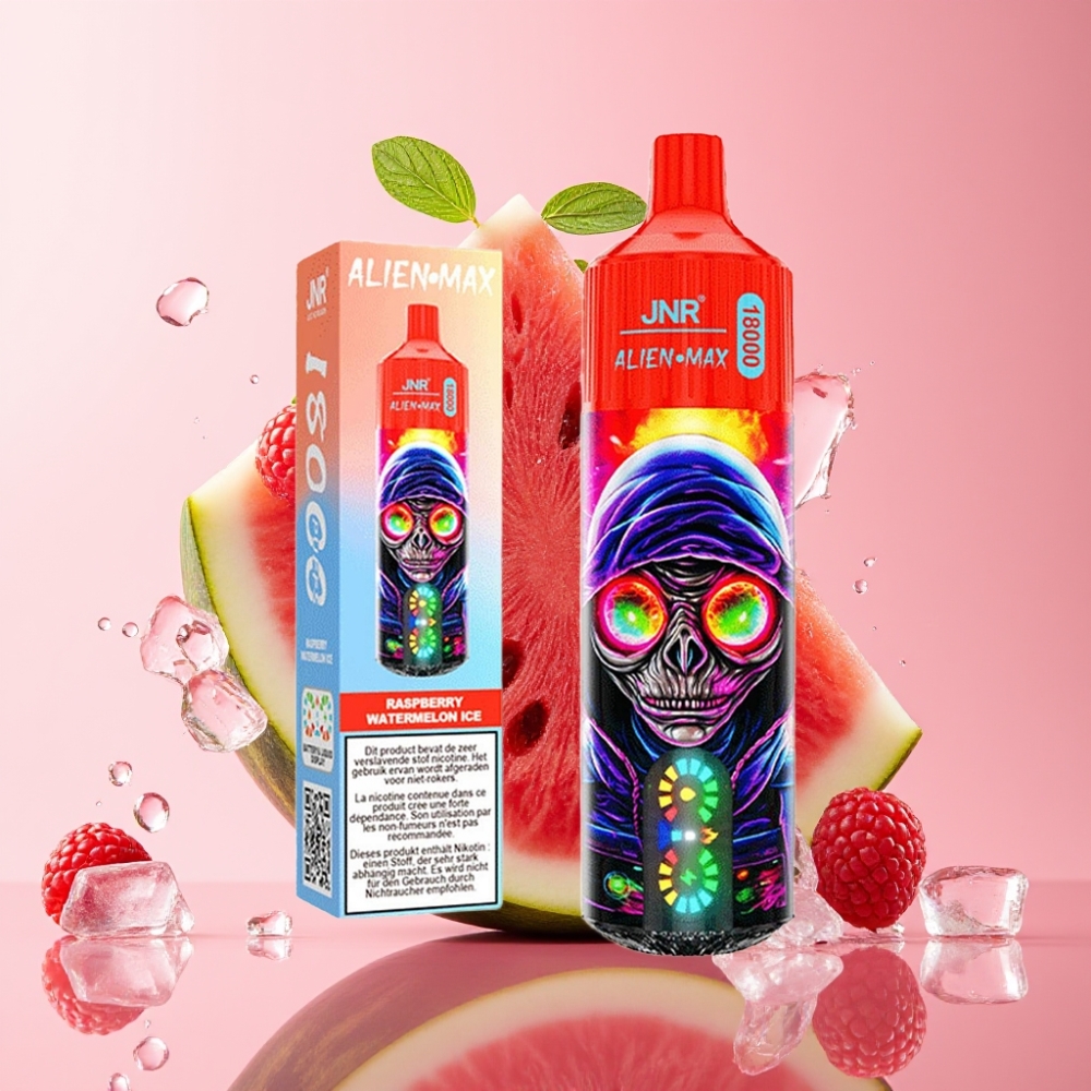 JNR Alien Max 18000 Puffs Disposable Vape Malina Lubenica Led s 28ml tekućine i 850mAh baterijom