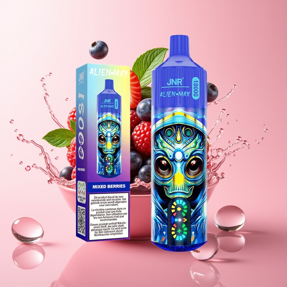 JNR Alien Max 18000 Puffs Disposable Vape Mješavina Bobica s LED zaslonom i 28ml tekućine