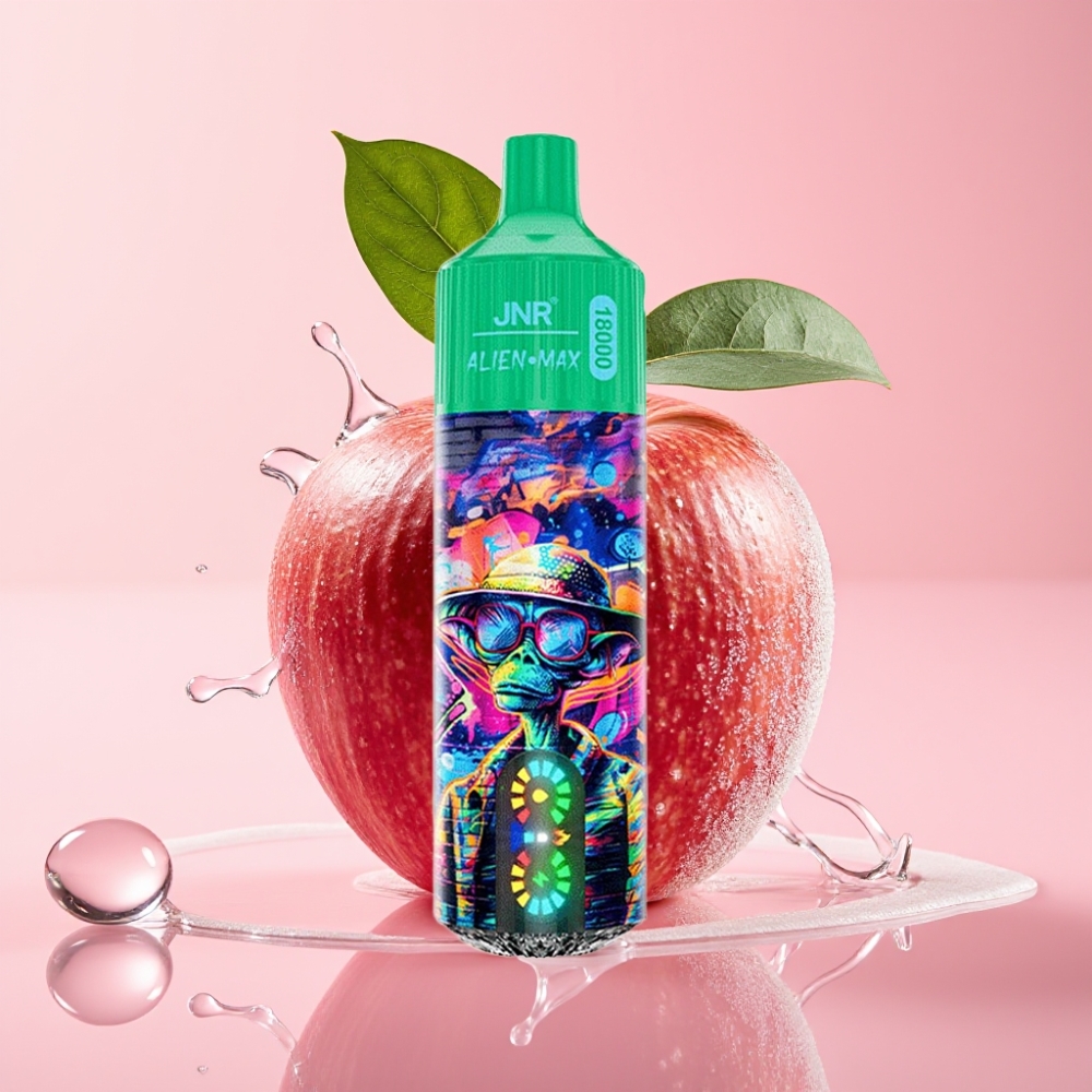 JNR Alien Max 18000 Puffs Disposable Vape Smrznuta Jabuka s LED zaslonom i Dual Mesh Coil