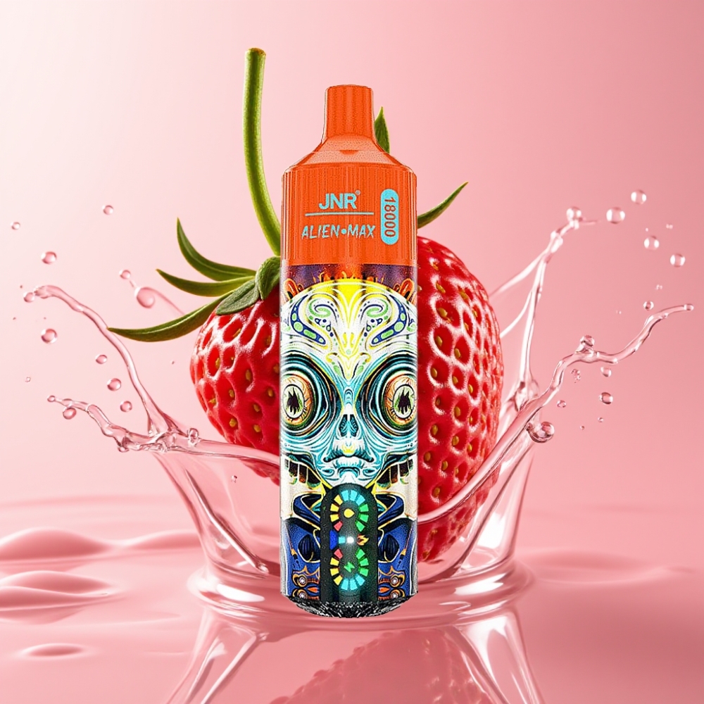 JNR Alien Max 18000 Puffs Jednokratna Vape Jagoda Malina Trešnja s LED zaslonom i Dual Mesh Coil