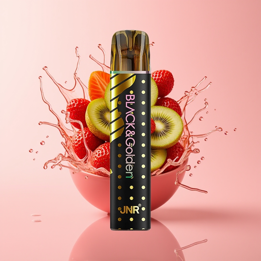 JNR Black&Golden 800 Puffs Disposable Vape Jagoda-Kivi 550mAh