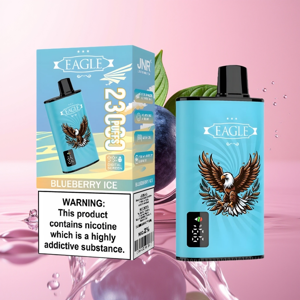 JNR EAGLE Smart 23000 Puffova Disposable Vape Borovnica Led s Digitalnim Ekranom i 1.0ohm Mesh Coil