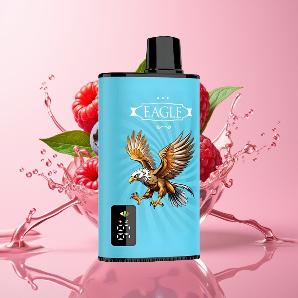 JNR EAGLE Smart 23000 Puffs Disposable Vape Borovnica-Kisela Malina s Digitalnim Ekranom i 1.0ohm Mesh Coil