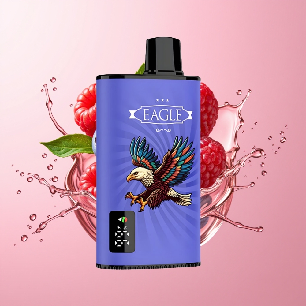 JNR EAGLE Smart 23000 Puffs Disposable Vape Borovnica Malina Trešnja s Digitalnim Ekranom i 1.0ohm Mesh Coil