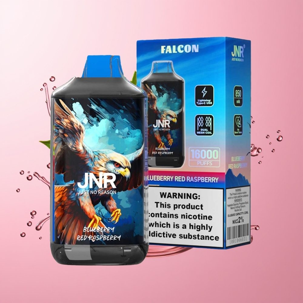 JNR Falcon 16000 Puffs Jednokratna Vape Borovnica Crvena Malina 22ml JNR Falcon 16000 Puffs 850mAh