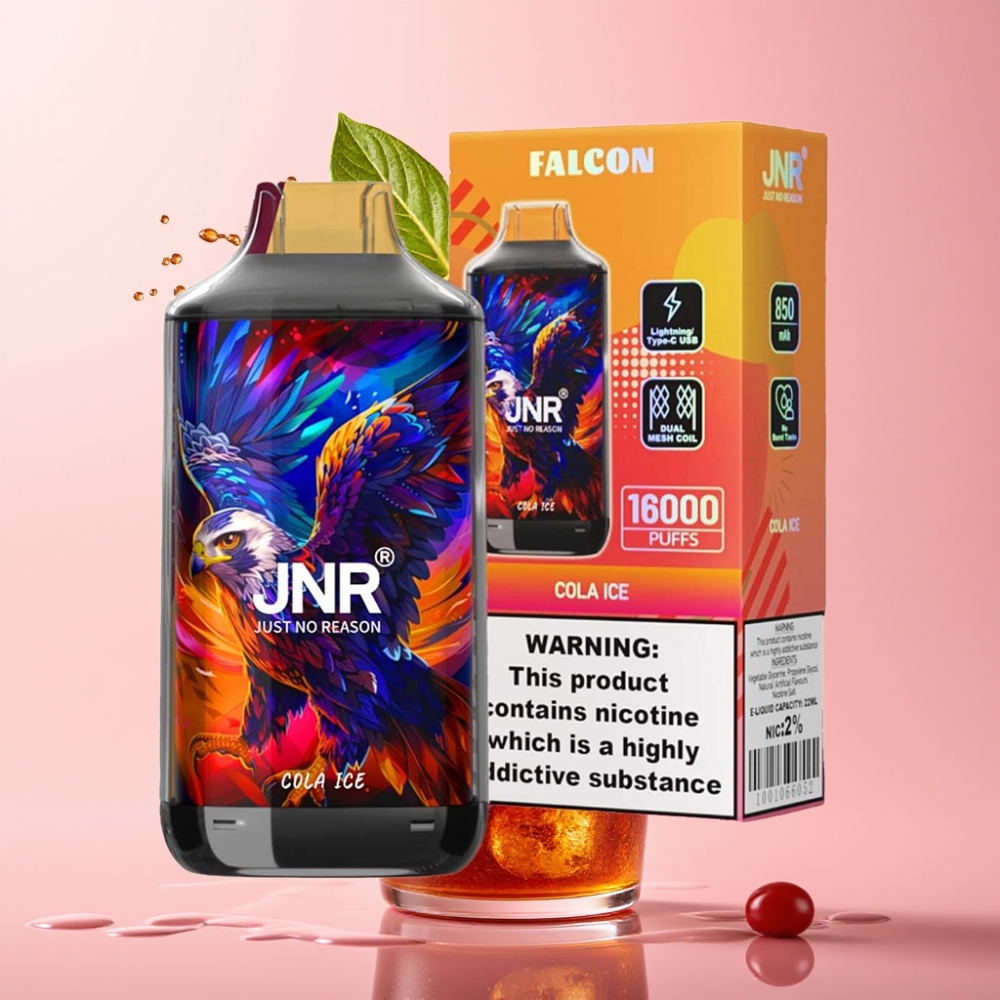 JNR Falcon 16000 Puffs Jednokratna Vape Cola Led 850mAh JNR Falcon 16000 Puffs 22ml Dual Mesh Coil