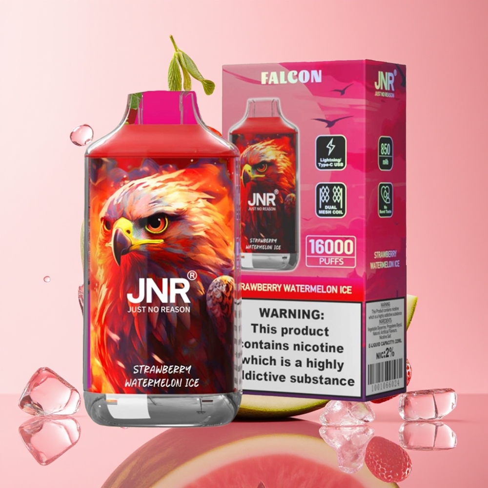 JNR Falcon 16000 Puffs Jednokratna Vape Jagoda Lubenica Led 22ml JNR Falcon 16000 Puffs 850 mAh Dual Mesh Coil