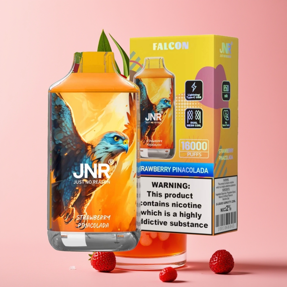 JNR Falcon 16000 Puffs Jednokratna Vape Jagoda Pina Colada 22ml JNR Falcon 16000 Puffs Dual Mesh Coil 850 mAh