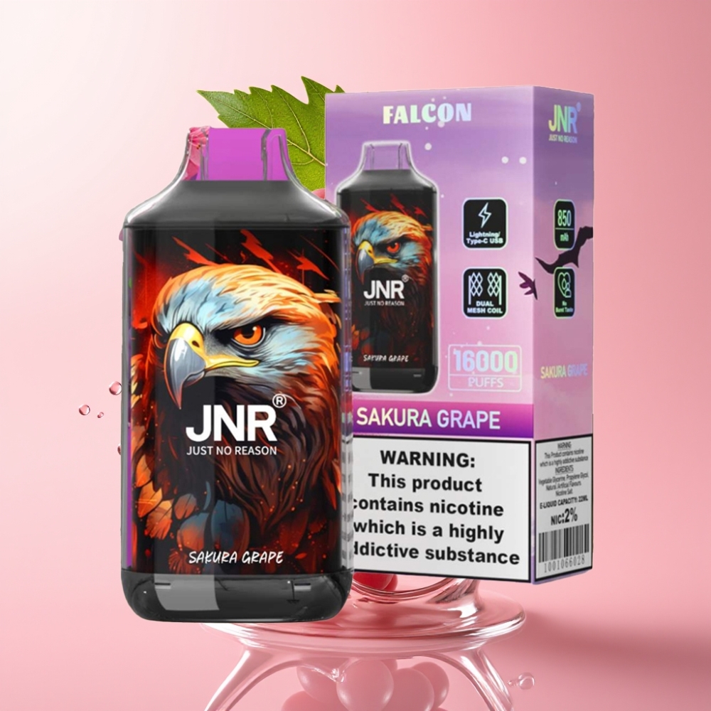 JNR Falcon 16000 Puffs Jednokratna Vape Trešnja Grožđe 22ml Dual Mesh