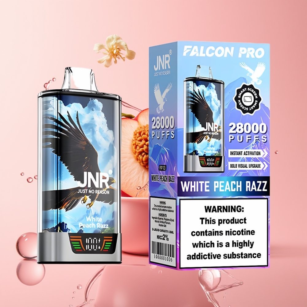 JNR Falcon Pro 28000 Jednokratna Vape Bijeli Breskva Razz 30ml JNR Falcon Pro 28000 Jednokratna Vape 28000 Puffova