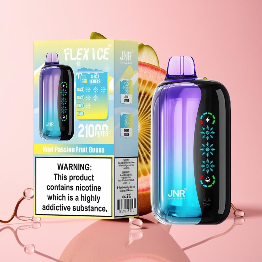 JNR Flex Ice 21000 Puffs Disposable Vape Kiwi Pasija Guava s podesivim ledom i 26ml tekućine