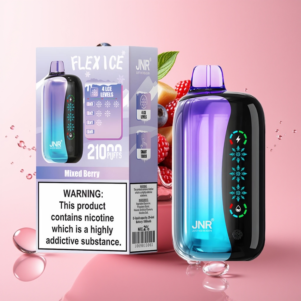 JNR Flex Ice 21000 Pufova Jednokratna Vape Mješovito Bobice s Ice Adjustable i 26ml Tekućine