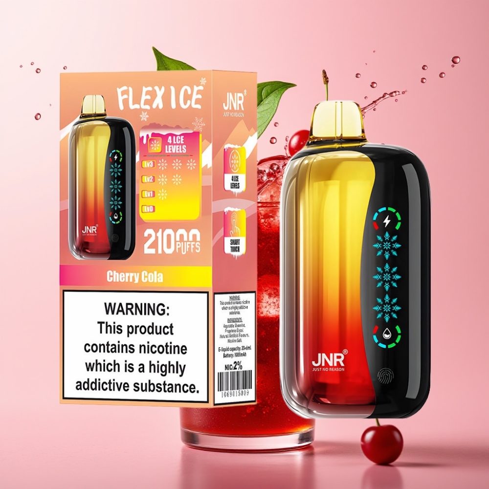 JNR Flex Ice 21000 Pufova Jednokratna Vape Trešnja-Kola s Ice Adjustable i 26ml Tekućine