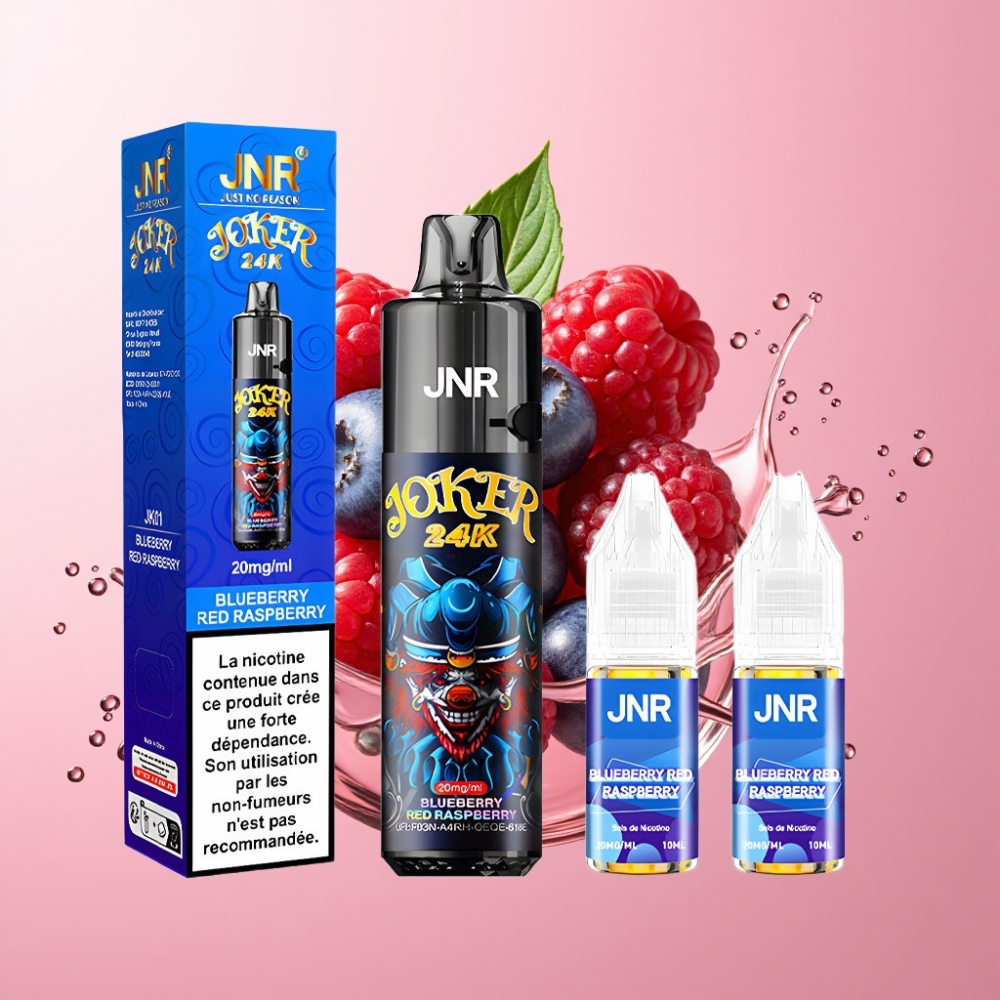 JNR Joker 24K Puffs Disposable Vape Borovnica Malina s 800mAh Baterijom