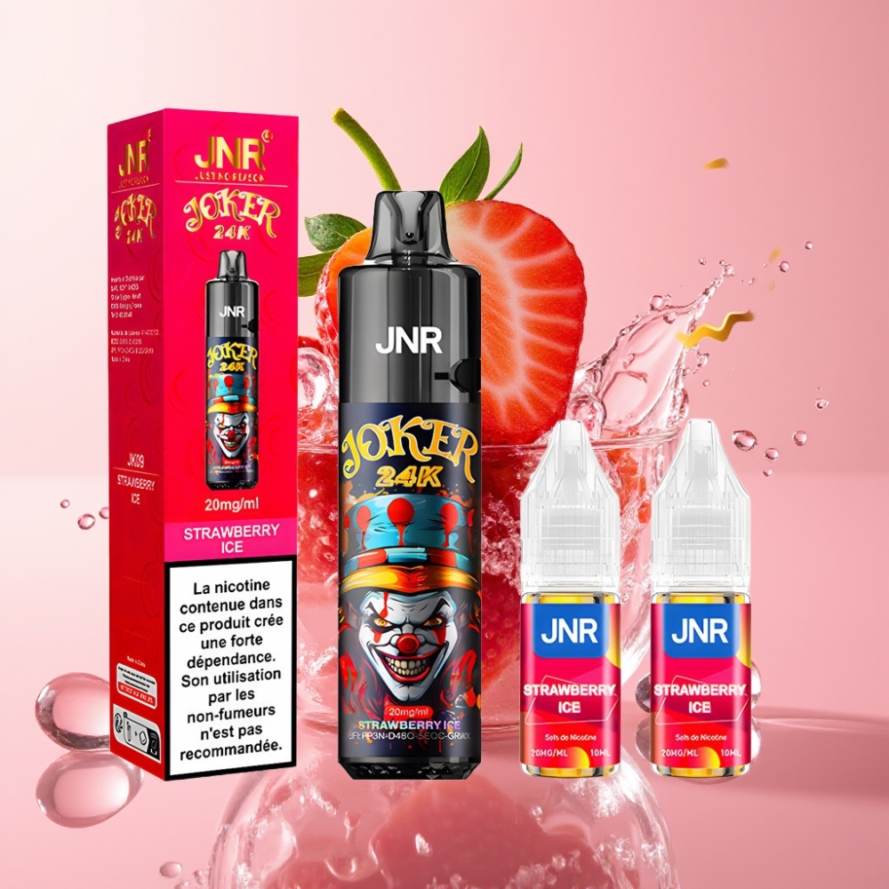 JNR Joker 24K Puffs Disposable Vape Jagoda Led 2+10ml Refillable Pod
