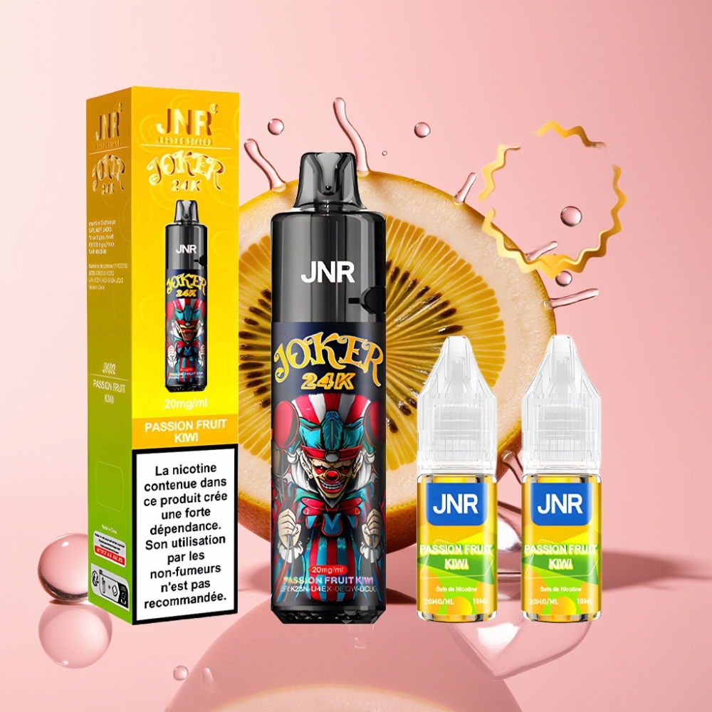 JNR Joker 24K Puffs Disposable Vape Marakuja Kivi 2+10ml Refillable Pod