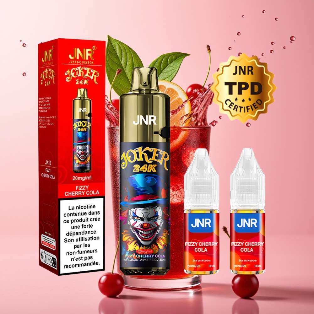 JNR Joker 24K Puffs Jednokratna Vape Gazirana Trešnja Kola s 800mAh Baterijom