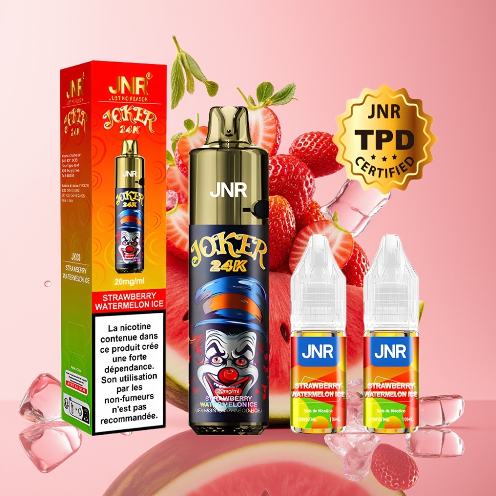 JNR Joker 24K Puffs Jednokratna Vape Jagoda Lubenica Led 2+10ml Punjenje