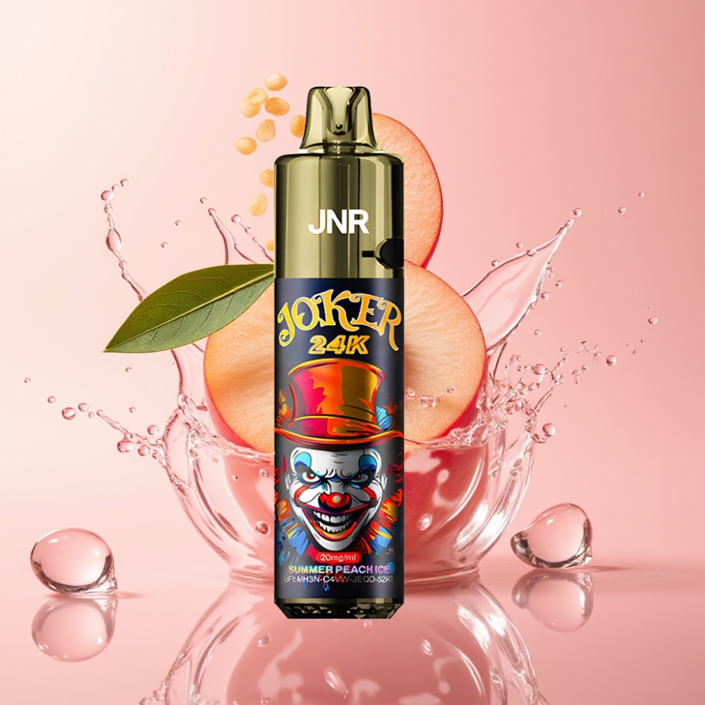 JNR Joker 24K Puffs Jednokratna Vape Ljetna Breskva Led 2% nikotina, 800mAh baterija