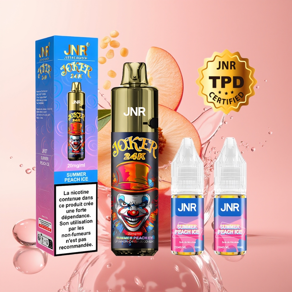 JNR Joker 24K Puffs Jednokratna Vape Ljetna Breskva Led 2% nikotina, 800mAh baterija