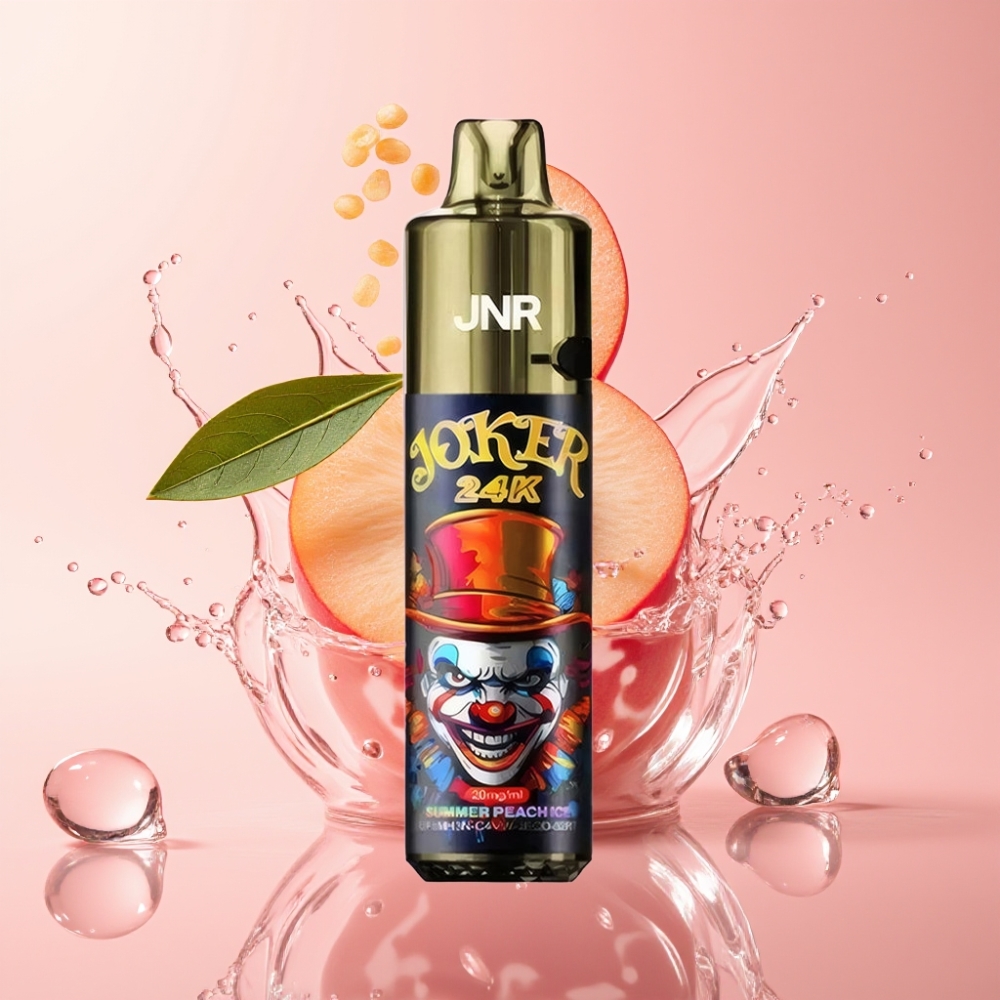 JNR Joker 24K Puffs Jednokratna Vape Ljetna Breskva Led 2% nikotina, 800mAh baterija