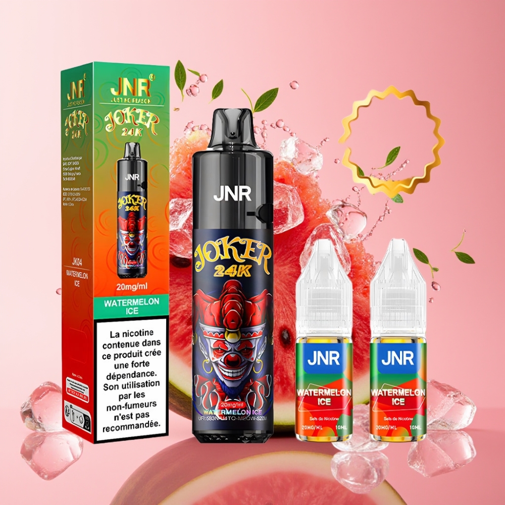 JNR Joker 24K Puffs Jednokratna Vape Lubenica Led 2% nikotina, 800mAh baterija
