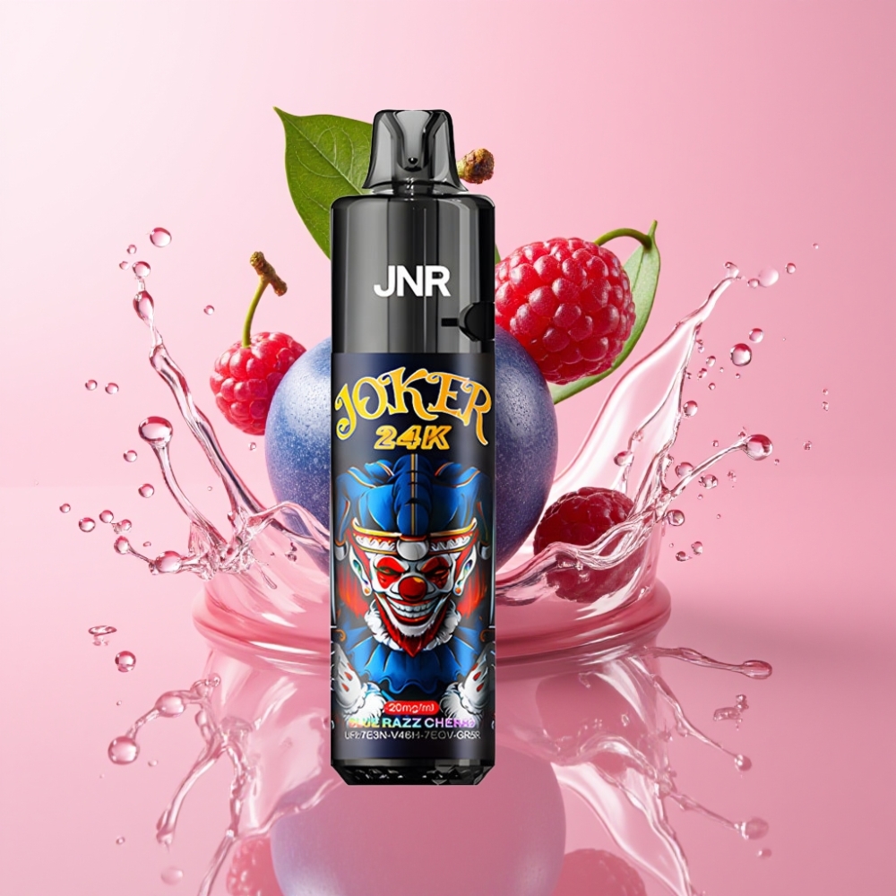 JNR Joker 24K Puffs Jednokratna Vape Plava Malina-Trešnja s 2% nikotina i 800mAh baterijom