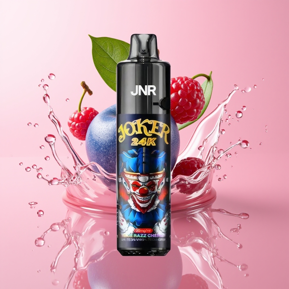 JNR Joker 24K Puffs Jednokratna Vape Plava Malina-Trešnja s 2% nikotina i 800mAh baterijom
