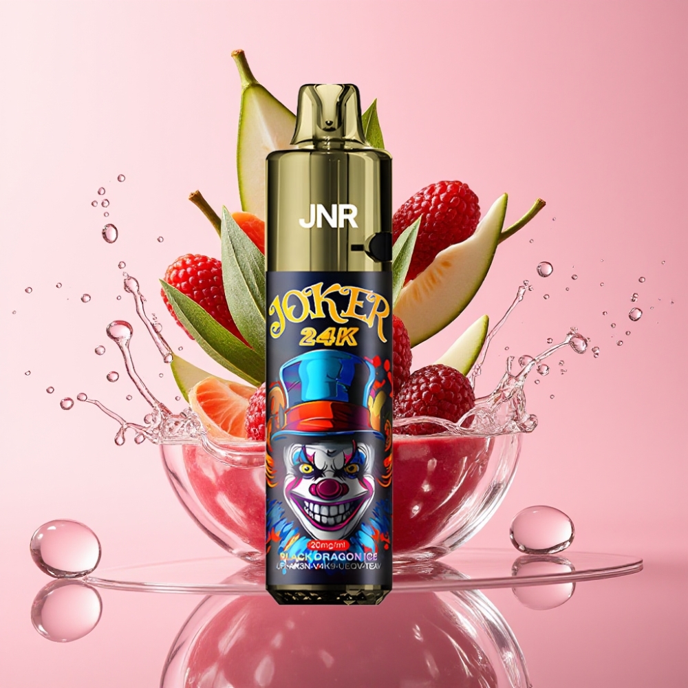 JNR Joker 24K Puffs Jednokratni Vape Crni Zmaj Led s 800mAh Baterijom