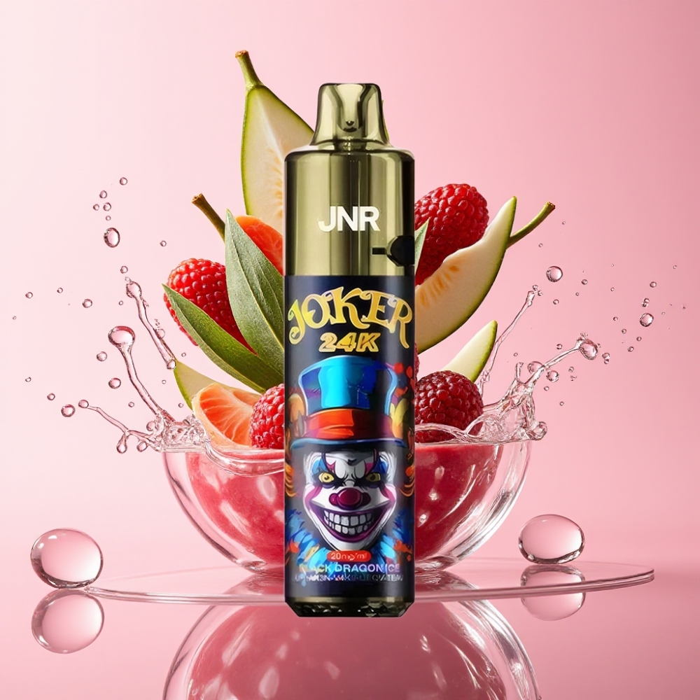 JNR Joker 24K Puffs Jednokratni Vape Crni Zmaj Led s 800mAh Baterijom