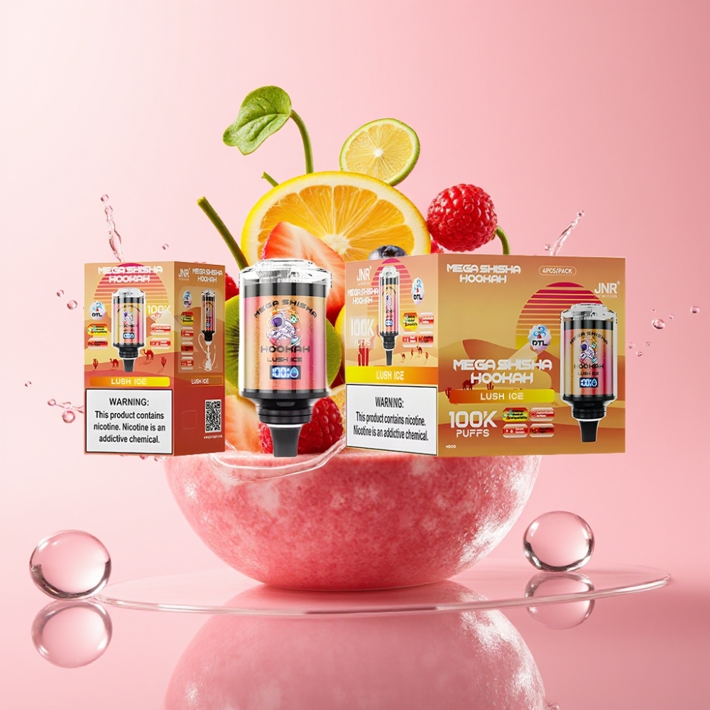 JNR Mega Shisha Hookah 100K 60ml Lovački Led JNR Mega Shisha Hookah 2200mAh Interaktivni Ekran