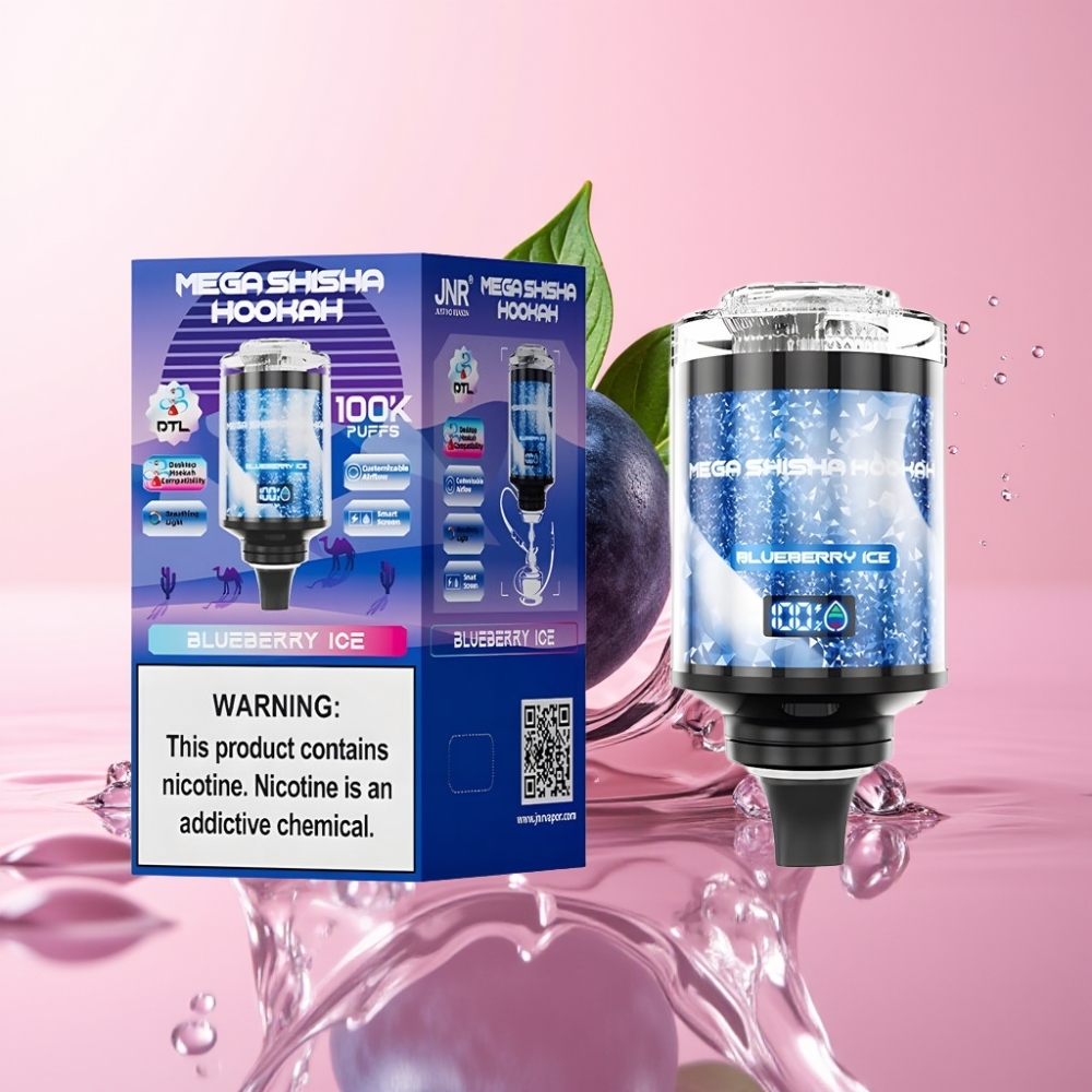 JNR Mega Shisha Hookah 100K Desktop Kompatibilnost Borovnica Led 100K pufova JNR Mega Shisha Hookah Desktop Kompatibilnost 2200mAh baterija