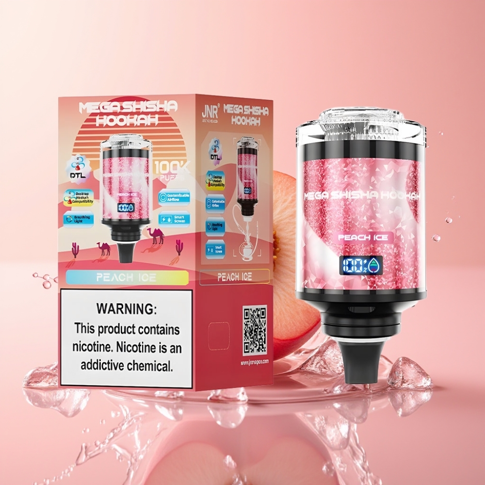 JNR Mega Shisha Hookah 100K Desktop Kompatibilnost Breskva Led 60ml/2200mAh JNR Mega Shisha Hookah Desktop Kompatibilnost 60ml/2200mAh