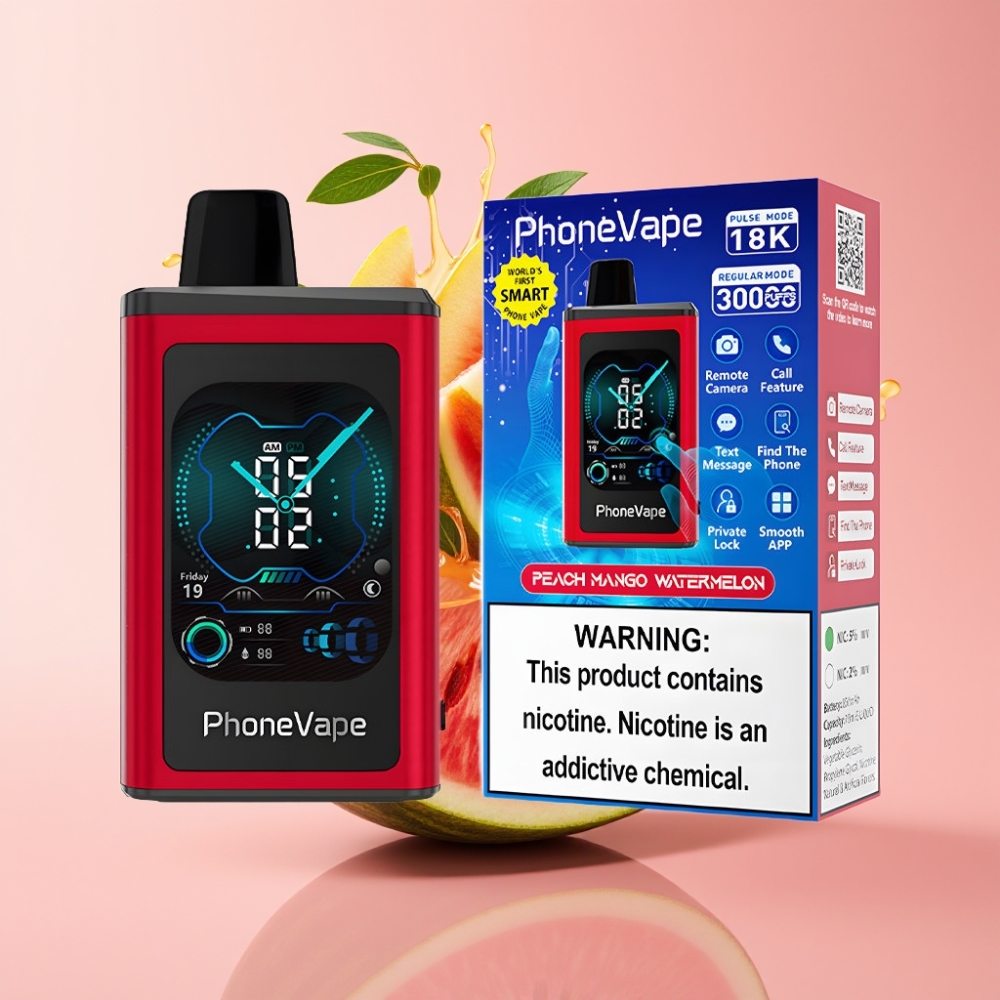 JNR PhoneVape 30000 pufova Jednokratna e-cigareta Breskva Mango Lubenica s Type-C punjenjem