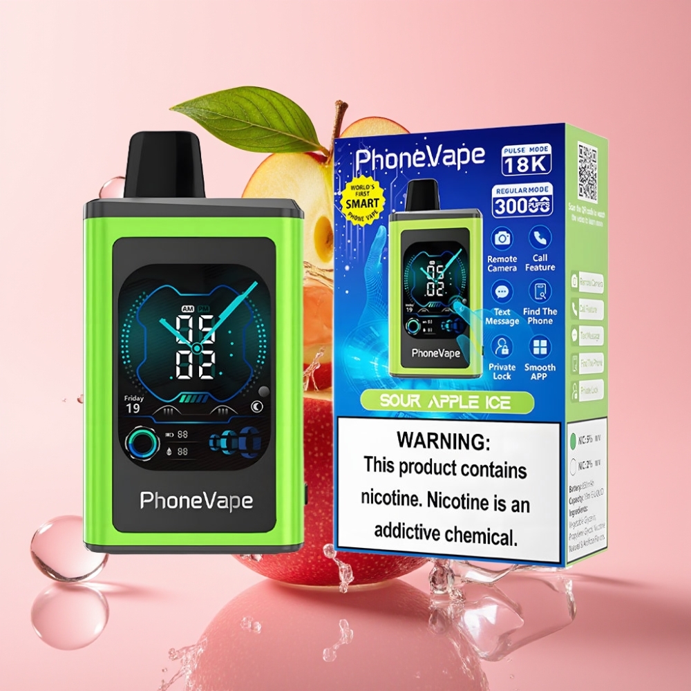 JNR PhoneVape 30000 pufova Jednokratna e-cigareta Kisela Jabuka Led s Type-C punjenjem JNR PhoneVape 30000 pufova Jednokratna e-cigareta s Turbo modom