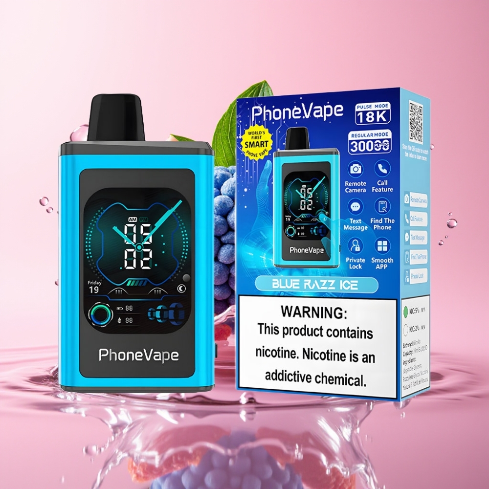 JNR PhoneVape 30000 puh Dispozabilna vape Plavi Razz Led s Type-C punjenjem
