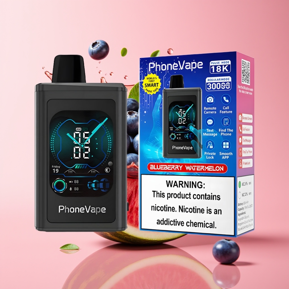 JNR PhoneVape 30000 puhova Jednokratna Vape Borovnica Lubenica s Type-C punjenjem i Turbo Modom
