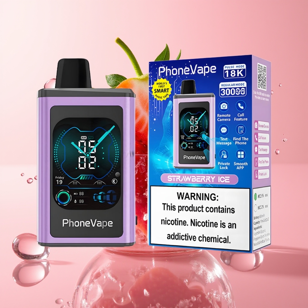 JNR PhoneVape 30000 puhova Jednokratna e-cigareta Jagoda Led s Type-C punjenjem JNR PhoneVape 30000 puhova Jednokratna e-cigareta s Type-C punjenjem