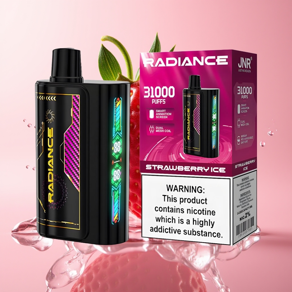 JNR Radiance 31000 Puffova Disposable Vape Jagoda Led 28ml JNR Radiance 31000 Puffova Disposable Vape Dual Mesh Coil