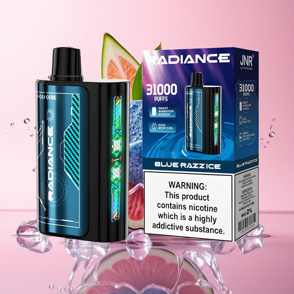 JNR Radiance 31000 Puffova Disposable Vape PLAVA MALINA LED JNR Radiance 31000 Puffova Disposable Vape 28ml 950mAh