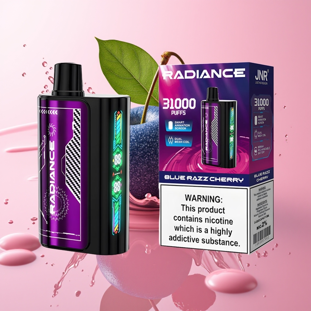JNR Radiance 31000 Puffova Jednokratna Vape PLAVA MALINA TREŠNJA 28ml JNR Radiance 31000 Puffova Jednokratna Vape Dual Mesh Coil